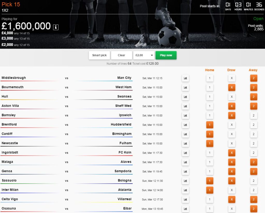£1,600,000 Pick 15 preview
